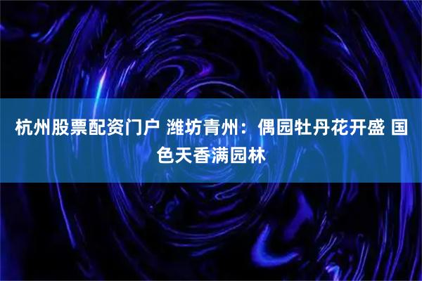 杭州股票配资门户 潍坊青州：偶园牡丹花开盛 国色天香满园林